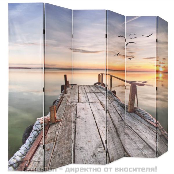 Сгъваем параван за стая, 228x170 см, езеро