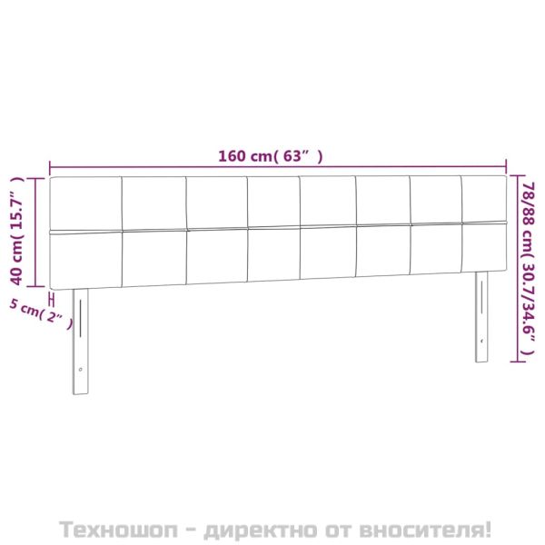 Горни табли за легло, 2 бр, черни, 80x5x78/88 см, плат