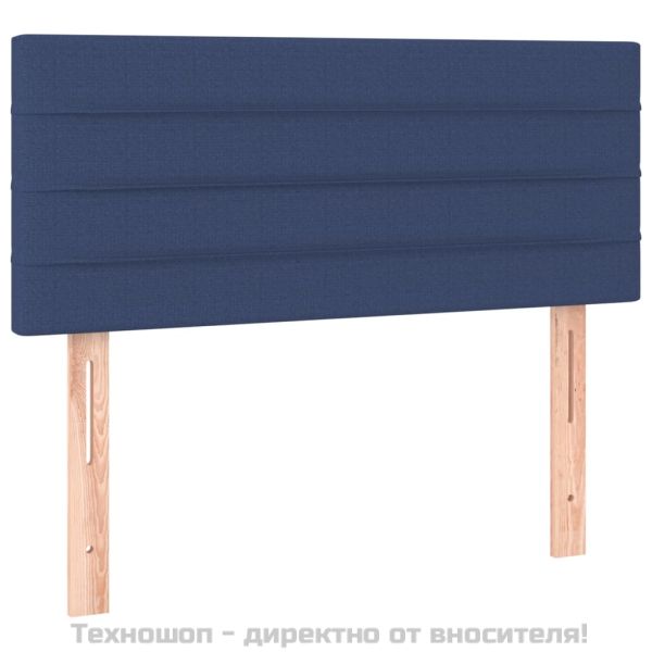 Горна табла за легло, синя,100x5x78/88 см, плат