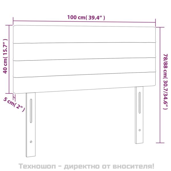 Горна табла за легло, синя,100x5x78/88 см, плат