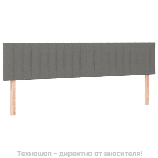 Горни табли за легло, 2 бр, тъмносиви, 90x5x78/88 см, плат