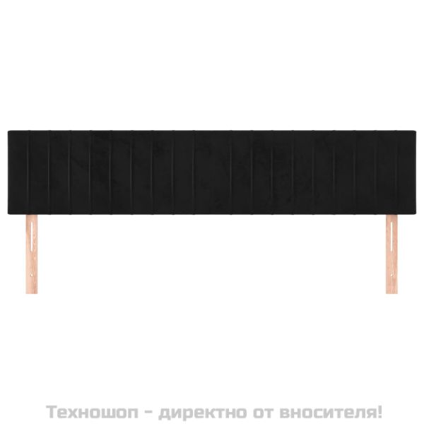 Табла за легло, черна, 180x5x78/88 см, кадифе