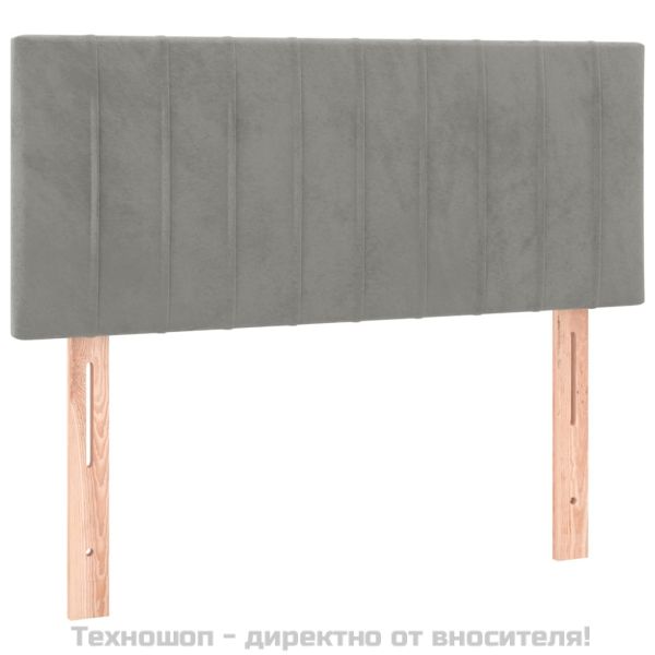 Горна табла за легло, светлосива, 100x5x78/88 см, кадифе
