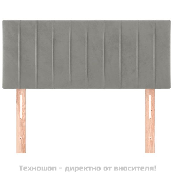 Горна табла за легло, светлосива, 100x5x78/88 см, кадифе