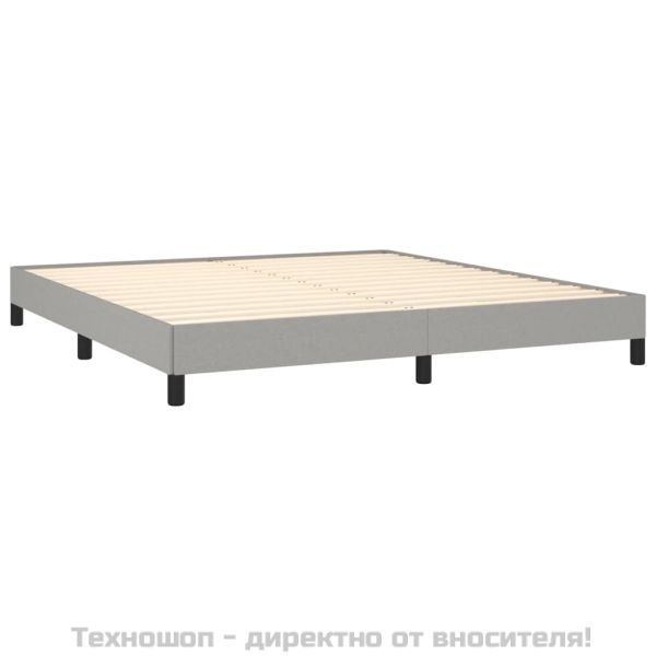 Рамка за легло без матрак, светлосива, 160x200 см, плат