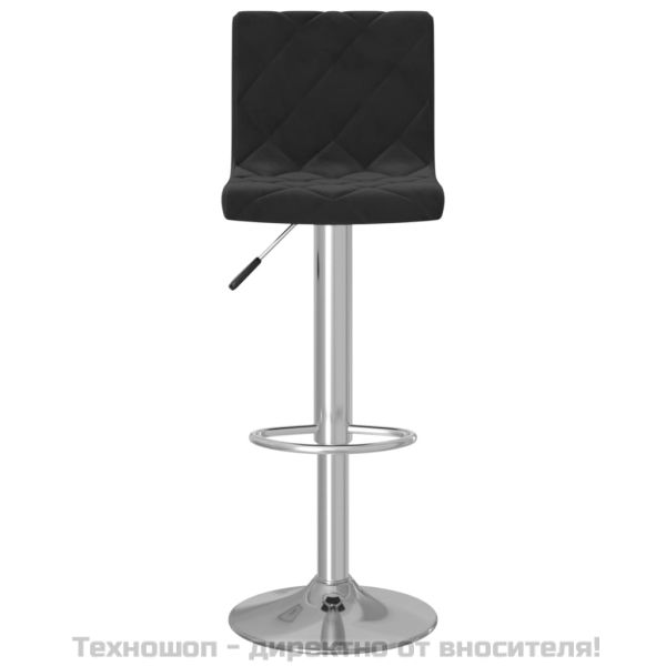 Бар табуретки, 2 бр, черни, кадифе