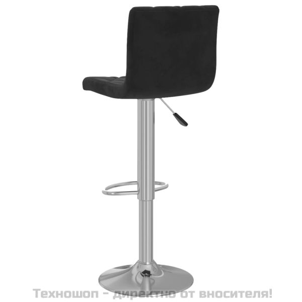 Бар табуретки, 2 бр, черни, кадифе