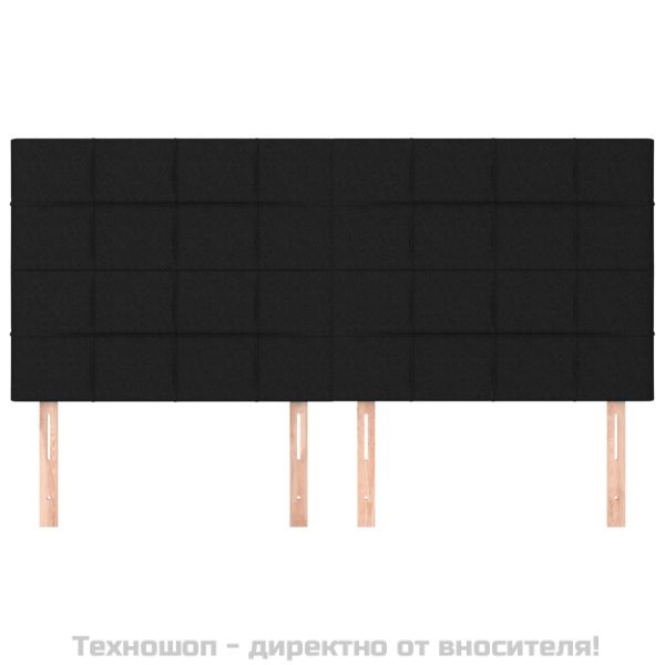 Табла за легло, черна, 180x5x118/128 см, плат