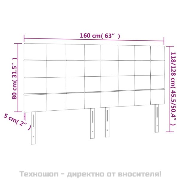 Табла за легло, светло сива, 160x5x118/128 см, плат