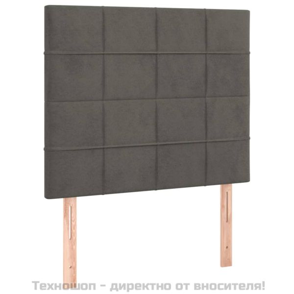 Табла за легло, тъмносива, 90x5x118/128 см, кадифе