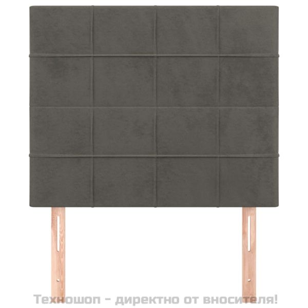 Табла за легло, тъмносива, 90x5x118/128 см, кадифе