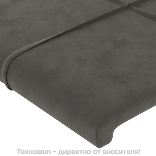 Табла за легло, тъмносива, 90x5x118/128 см, кадифе