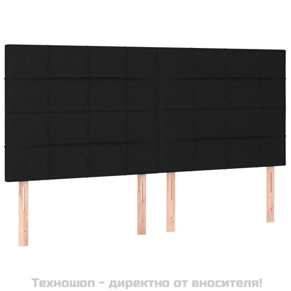 Табла за легло, черна, 200x5x118/128 см, плат