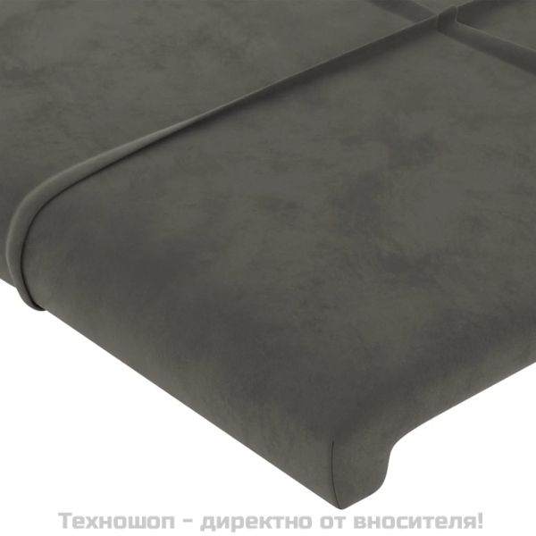 Табла за легло, тъмносива, 180x5x118/128 см, кадифе