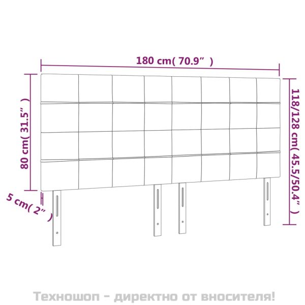 Табла за легло, тъмносива, 180x5x118/128 см, плат