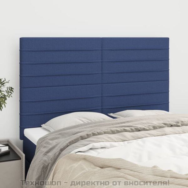 Табла за легло, синя, 144x5x118/128 см, плат