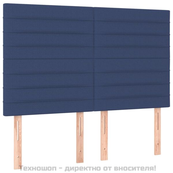 Табла за легло, синя, 144x5x118/128 см, плат