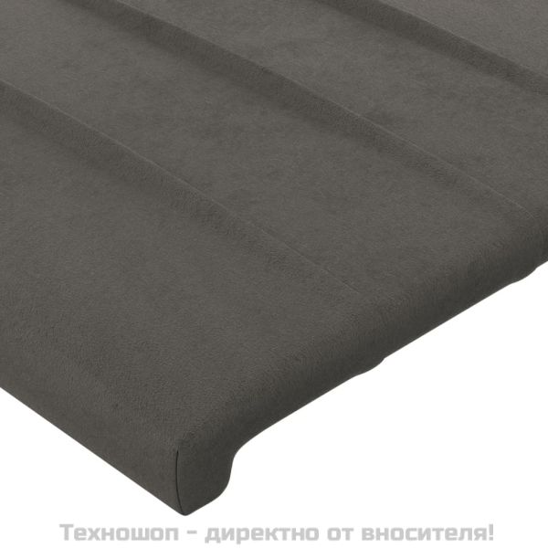 Табла за легло, тъмносива, 180x5x118/128 см, кадифе