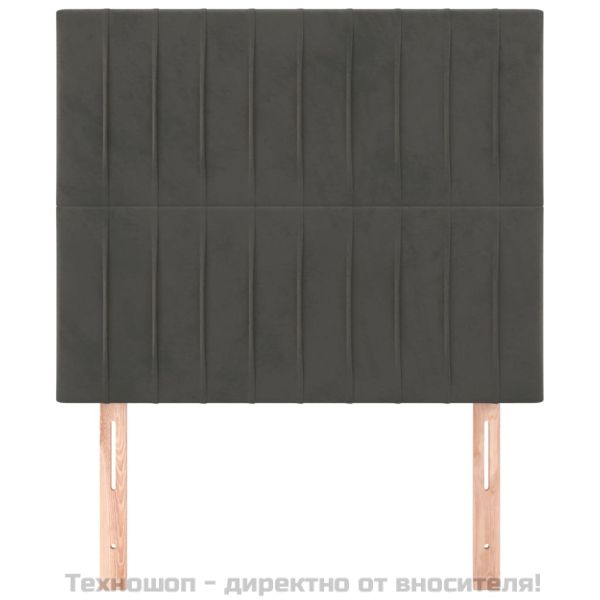 Табла за легло, тъмносива, 90x5x118/128 см, кадифе