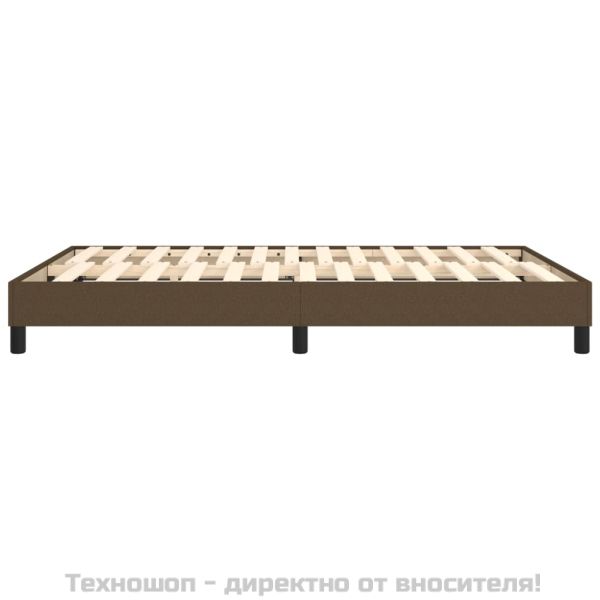Рамка за легло с пружини, тъмнокафява, 140x200 см, плат