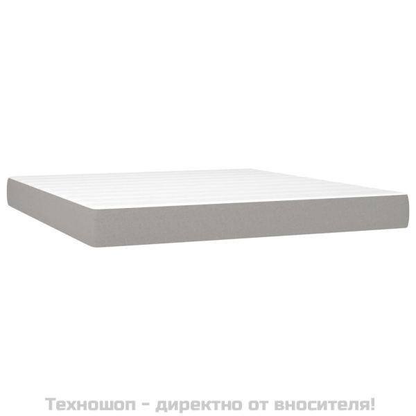 Боксспринг легло с матрак, светлосиво, 180x200 см, плат