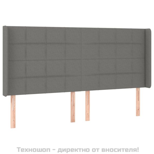 Боксспринг легло с матрак и LED, тъмносиво, 160x200 см, плат