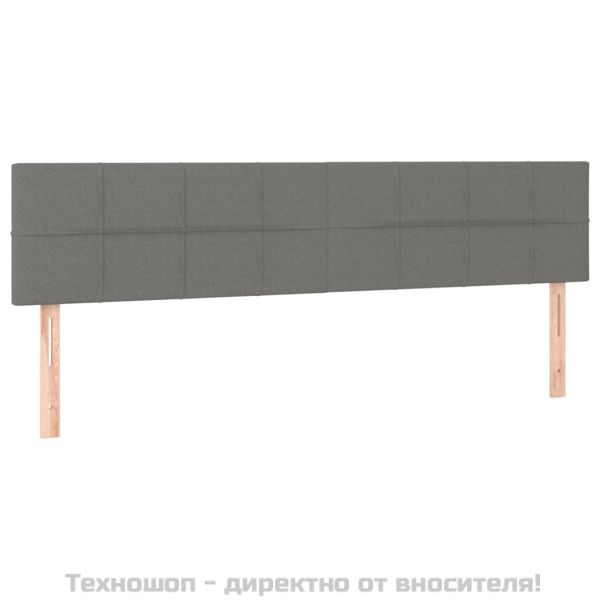 Боксспринг легло с матрак, тъмносиво, 160x200 см, плат