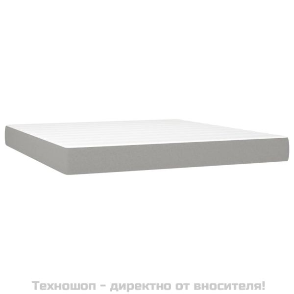 Боксспринг легло с матрак, светлосиво, 180x200 см, плат