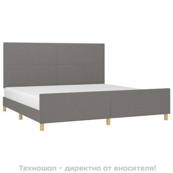 Рамка за легло без матрак, тъмносива, 200x200 см, плат