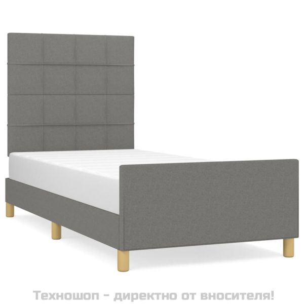 Рамка за легло без матрак, тъмносива, 80x200 см, плат