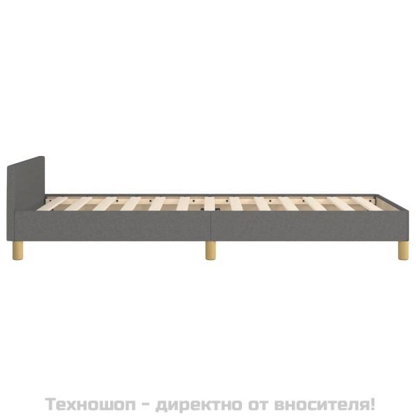 Рамка за легло без матрак, тъмносива, 90x200 см, плат