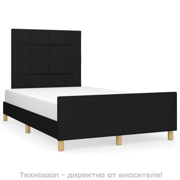 Рамка за легло без матрак, черна, 120x200 см, плат