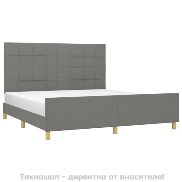 Рамка за легло без матрак, тъмносива, 160x200 см, плат