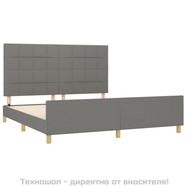 Рамка за легло без матрак, тъмносива, 160x200 см, плат