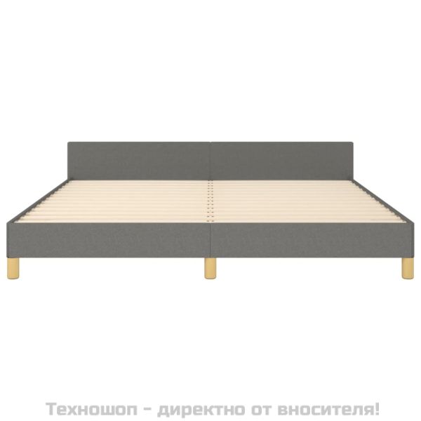 Рамка за легло без матрак, тъмносива, 160x200 см, плат
