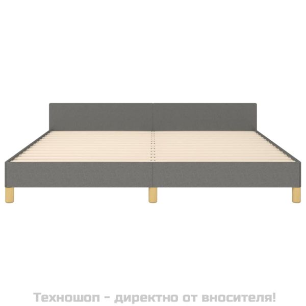Рамка за легло без матрак, тъмносива, 180x200 см, плат