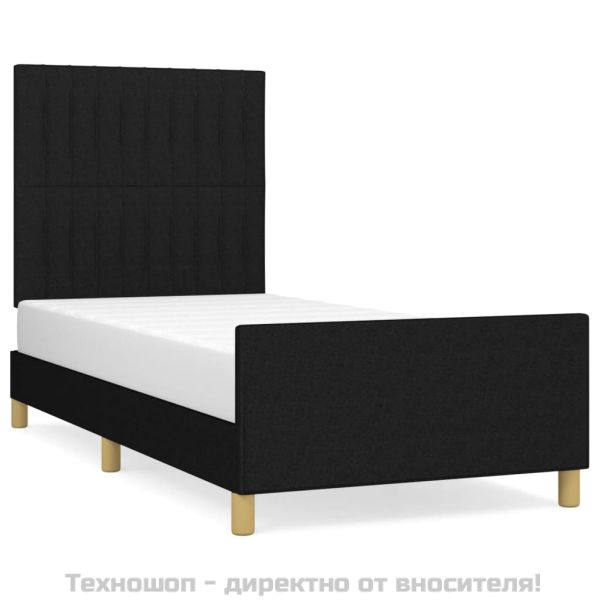 Рамка за легло без матрак, Черно, 90x200 см, плат