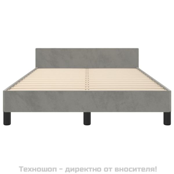 Рамка за легло без матрак, светлосива, 120x200 см, кадифе