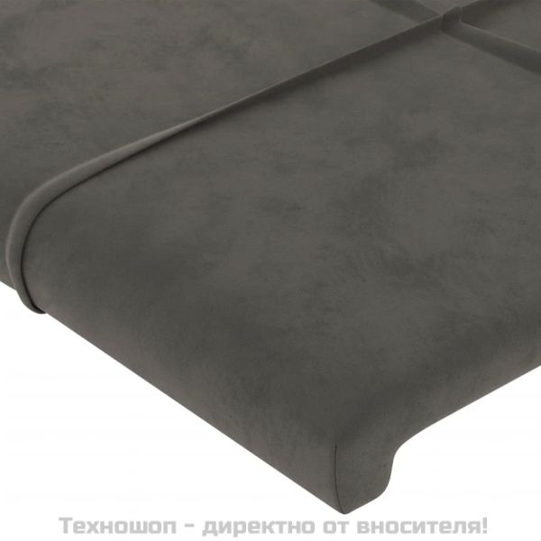 Рамка за легло без матрак, тъмносива, 90x190 см, кадифе