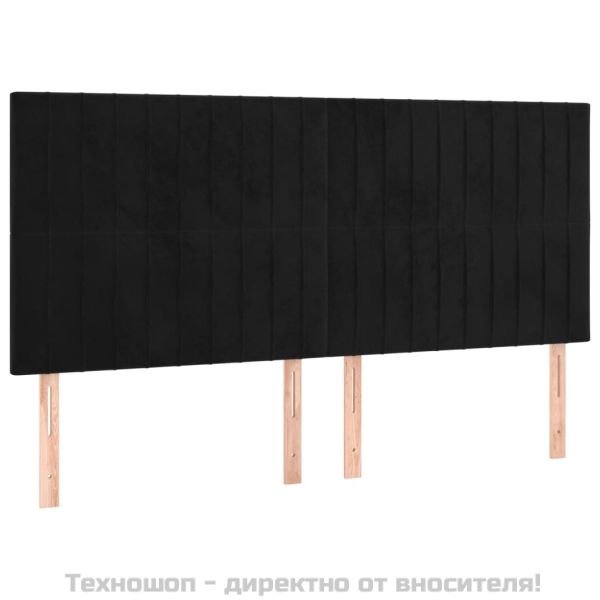 Рамка за легло без матрак, черна, 200x200 см, кадифе