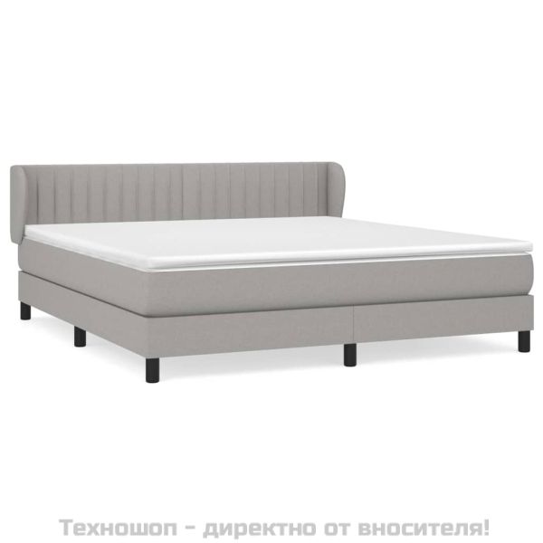 Боксспринг легло с матрак, светлосиво, 180x200 см, плат