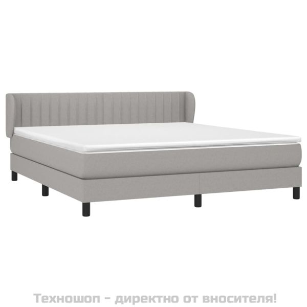 Боксспринг легло с матрак, светлосиво, 180x200 см, плат