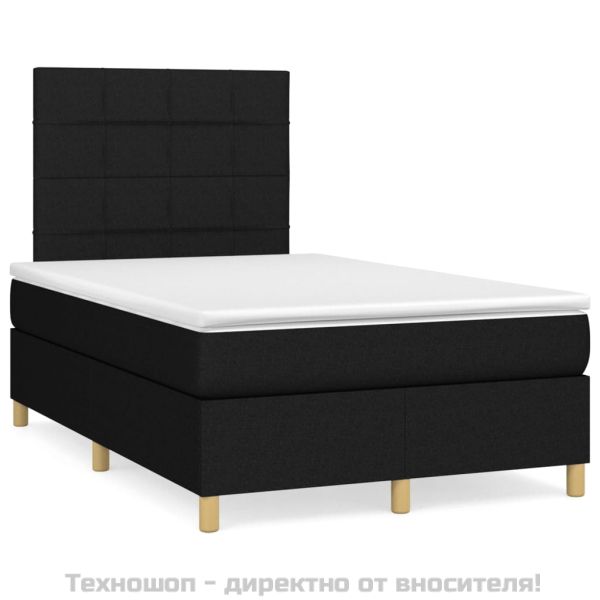 Боксспринг легло с матрак, черно, 120x200 см, плат