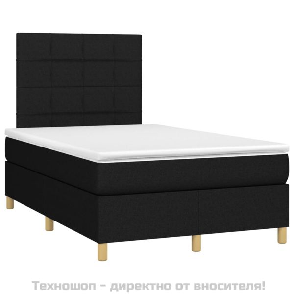 Боксспринг легло с матрак, черно, 120x200 см, плат