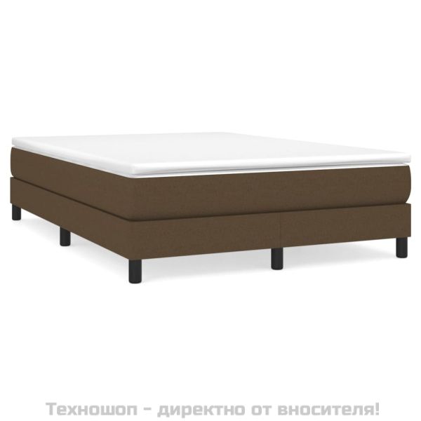 Боксспринг легло с матрак, тъмнокафяво, 140x200 см, плат
