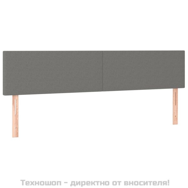 Боксспринг легло с матрак, тъмносиво, 200x200 см, плат