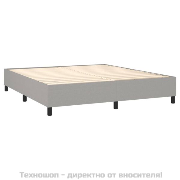 Боксспринг легло с матрак, светлосиво, 180x200 см, плат