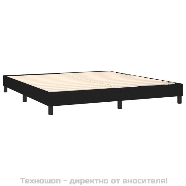 Боксспринг легло с матрак, черно, 180x200 см, плат