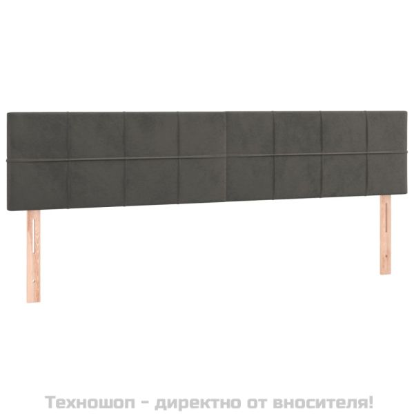 Табла за легло, тъмносива, 180x5x78/88 см, кадифена