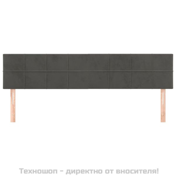 Табла за легло, тъмносива, 180x5x78/88 см, кадифена